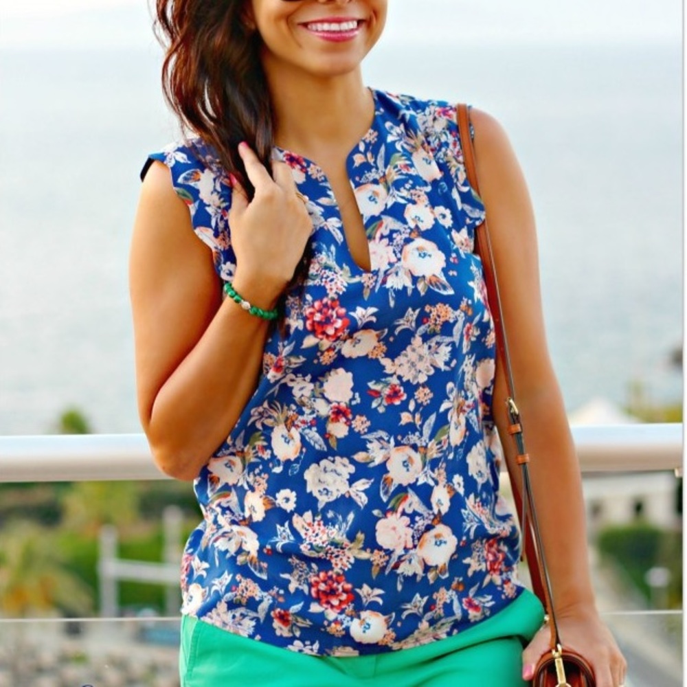 41 Hawthorne for Stitch Fix Sleeveless Floral Top, Size XL